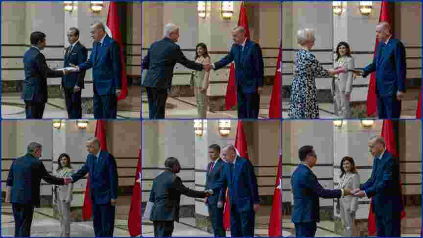 Cumhurbaşkanı Erdoğan, altı ülkenin büyükelçilerini kabul etti