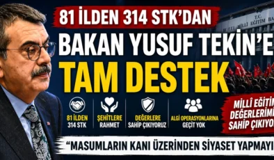 81 İLDEN 314 STK’DAN BAKAN YUSUF TEKİN’E DESTEK AÇIKLAMASI